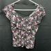 American Eagle Outfitters Tops | American Eagle Floral Off Shoulder Crop Top | Color: Black/Red | Size: Xs