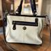 Coach Bags | Coach Laura Tote Ivory/Blue Leather With Blue Patent Leather Trim | Color: Blue/White | Size: Os