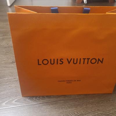 Louis Vuitton Bags | Louis Vuitton Empty 19"X16"X9" Shopping Gift Bag Tote Orange Paper Extra Large | Color: Orange | Size: Os