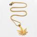 Urban Outfitters Accessories | King Ice X Snoop Dogg Jungle Julz Weed Leaf Gold Necklace | Color: Gold | Size: Os
