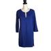 J. Crew Dresses | J Crew Royal Blue V Notched Neck 3/4 Dolman Sleeve Stretchy Sheath Dress S | Color: Blue | Size: S