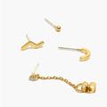 Madewell Jewelry | Madewell Gold Tone Zig Zag Earring Set | Color: Gold | Size: Os