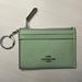 Coach Accessories | Coach Card Case In Pebble Leather | Color: Green | Size: Os