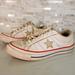 Converse Shoes | Deadstock Converse Shoes Women Size 8.5 Sneakers White Low Leather One Star 90s | Color: Red/White | Size: 8.5