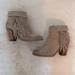 Jessica Simpson Shoes | Jessica Simpson Callaghan Tan Suede Leather Almond Toe Booties Ankle Boots | Color: Tan | Size: 7.5