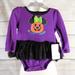 Disney One Pieces | Disney Baby Halloween “Pumpkin Minnie” Bodysuit With Tulle Tutu, Nwt | Color: Black/Purple | Size: 6-9mb