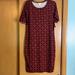 Lularoe Dresses | Lularoe Patterned Julia Style Dress, Size Large | Color: Red | Size: L