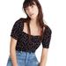 Madewell Tops | Madewell Seamed Square-Neck Top In Prairie Posies Sz M | Color: Black/Blue | Size: M