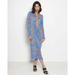 Free People Dresses | New Arthur Crimped Dress Hawaii Print Size Us 6 | Color: Blue | Size: 6