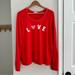 Anthropologie Tops | Anthro Sundry Love Graphic Red Oversized Sweatshirt Sz: 3/Large | Color: Pink/Red | Size: L
