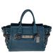 Coach Bags | Coach Blue Patch Embellished Leather Swagger 27 Carryall Satchel | Color: Blue | Size: Os