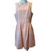 Jessica Simpson Dresses | Jessica Simpson Womens Fit & Flare Texture Dress Coral Orange & White Size 14 | Color: Orange/White | Size: 14