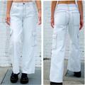 Brandy Melville Jeans | J. Galt Cargo Jean Trouser | Color: Gold/White | Size: Small- Fits 3-7