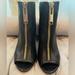 Burberry Shoes | Authentic Burberry Brooksmead Leather Peep Toe Booties | Color: Black/Gold | Size: 8