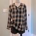 Converse Tops | Converse One Star Gauze Plaid Tunic Top - Size S | Color: Gray/Red | Size: S