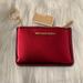 Michael Kors Accessories | Michael Kors Crinkle Patent Leather Coin, Card, Key Wallet In Crimson Red | Color: Gold/Red | Size: Os