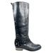 Coach Shoes | Coach Natalie Women Size 8 Black Leather Riding Boot Harness Knee High Pull On | Color: Black | Size: 8