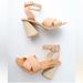 Free People Shoes | Free People Desert Sand Clogs Sandal Heels Mule Chunky 7.5 Tan Anthro Leather | Color: Tan | Size: 7.5