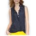 J. Crew Tops | J. Crew Navy And White Polka Dot Silk Ruffle Neck Blouse Size 4 (Small/Xs) | Color: Blue/White | Size: 4