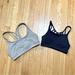 Athleta Intimates & Sleepwear | 2 Athleta Strappy Back Sport Bras Yoga Top Navy Gray Xs Xxs Set Bundle | Color: Blue | Size: Xxs