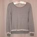 J. Crew Tops | J. Crew Xs Silver Gray White Eyelet Embroidered Cuffs And Hem Crewneck Pullover | Color: Silver/White | Size: Xs