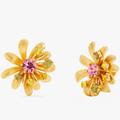 Kate Spade Jewelry | Kate Spade Gold Plated Rooftop Garden Studs Cubic Zirconia Earrings 0813 | Color: Gold/Pink | Size: Os