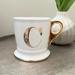 Anthropologie Dining | Anthropologie White/Cream & Gold "C" Monogram Porcelain Coffee Tea Cup Mug | Color: Gold/White | Size: Os