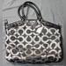 Coach Bags | Coach Madison Op Art Lurex Satchel Handbag Purse Black/Silver | Color: Black/Silver | Size: Os