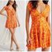 Free People Dresses | Free People It Takes Two Floral Print Mini Dress (Sz S,M,L) | Color: Orange | Size: Various