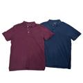 American Eagle Outfitters Shirts | American Eagle Mens Collared Polo Shirts Size M Lot Of 2 Navy Burgundy Preppy | Color: Blue/Red | Size: M