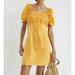 Anthropologie Dresses | Anthropologie Forever That Girl Gathered Puff Sleeve Dress | Color: Gold/Orange | Size: M