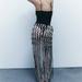 Zara Skirts | Bloggers Fav Zara Fringe Macrame Skirt | Color: Black/White | Size: M