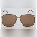 Gucci Accessories | Gucci Gg 0394s 002 Women Sunglasses Gold Metal Square Frame Brown Lens 61mm | Color: Gold | Size: Os