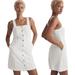 Madewell Dresses | Madewell Square-Neck Sleeveless Mini Dress In Tile White Sz 8 Nwt Denim | Color: Cream/White | Size: 8