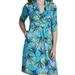 Lilly Pulitzer Dresses | Lilly Pulitzer Sz Xs Blayney 3/4 Length Sleeve Ruffle Neck Dress | Color: Blue/Green | Size: Xs