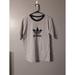 Adidas Shirts | Adidas Trefoil Ringer T-Shirt Gray Black Mens Size M Slim Velvet Logo Vintage | Color: Black | Size: M