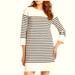 Anthropologie Dresses | Anthropologie Allihop Cream Dress With Navy Stripes Size Small | Color: Blue/Cream | Size: S