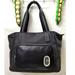 Coach Bags | Coach Court Black Nylon And Pebbled Leather Zipper Pocket Satchel Tote Bag | Color: Black | Size: Os
