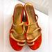 Kate Spade Shoes | Kate Spade Cork Wedge Sandal | Color: Gold/Orange | Size: 9.5