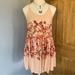 Free People Tops | Free People Pink Floral Tank Dress | Color: Cream/Pink | Size: Xs