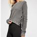 Free People Sweaters | Free People Fp One Interlaken Side Tie Waffle Knit Cropped Top | Color: Gray/Green | Size: Xs