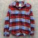 American Eagle Outfitters Tops | American Eagles Shirt Women Medium Athletic Red Blue Outdoors Flannel Plaid | Color: Blue/Red | Size: M