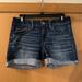 American Eagle Outfitters Shorts | American Eagle Outfitters Midi Cuffed Jean Shorts Dark Wash Stretch Size 8 | Color: Blue | Size: 8