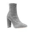 Michael Kors Shoes | Michael Kors Mandy Glitter Stretch-Knit Ankle Boot (Size: 7.5) | Color: Black/Silver | Size: 7.5
