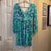 Lilly Pulitzer Dresses | Gently Worn, Lily Pulitzer, Blue And Green Long Sleeve Faux Wrap Dress - Medium | Color: Blue/Green | Size: M