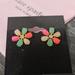 Kate Spade Jewelry | Kate Spade Flower Earrings | Color: Green/Pink | Size: Os