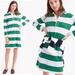 J. Crew Dresses | J. Crew Striped Polo Shirt Dress Rugby Collared Green Blue Academia Medium | Color: Blue/Green | Size: M