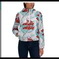 Levi's Jackets & Coats | Levi’s Floral Tropical White Windbreaker Rain Jacket Hood Athletic Beach | Color: Red/White | Size: M