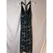 Anthropologie Dresses | Anthropologie Epilogue Maxi Halter Dress With Print In Aqua Size M | Color: Black/Blue | Size: M