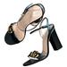 Gucci Shoes | Gucci Gg Marmont Black High Heel Sabdals Size 37 | Color: Black/Gold | Size: 37eu